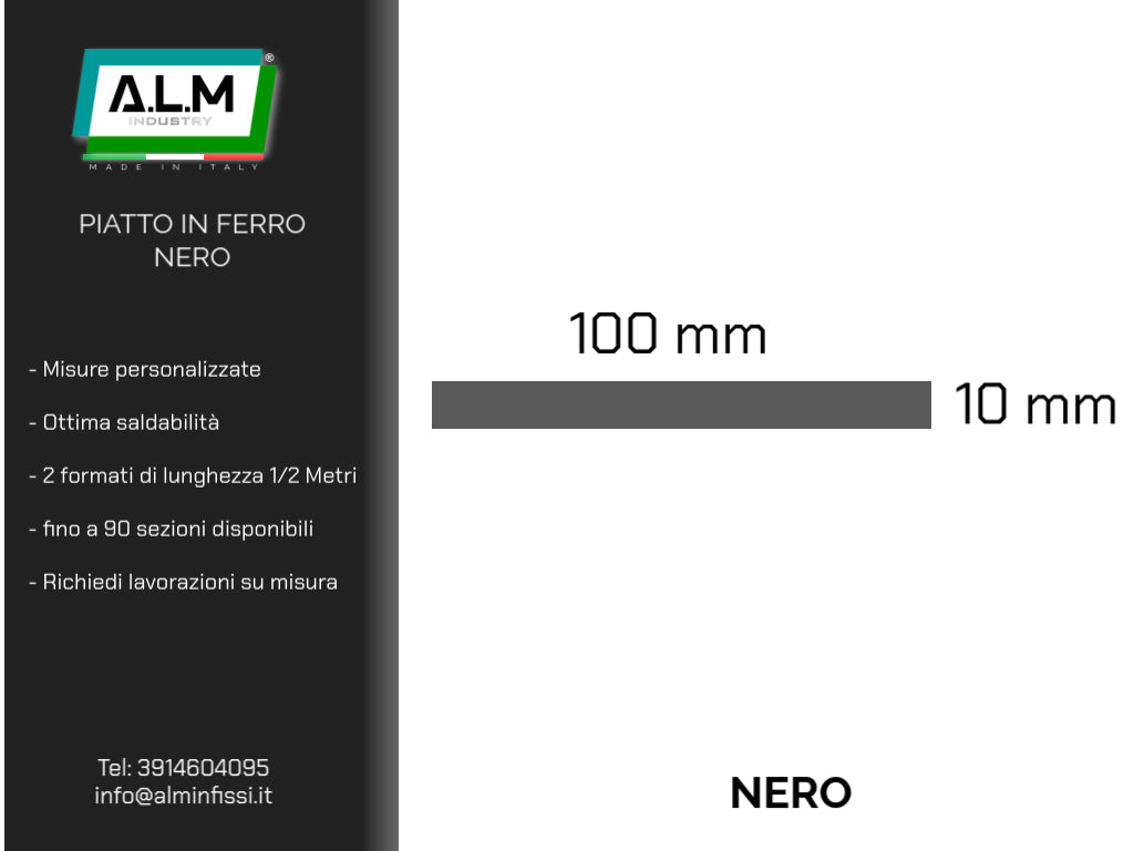 Piatto in Ferro Pieno NERO