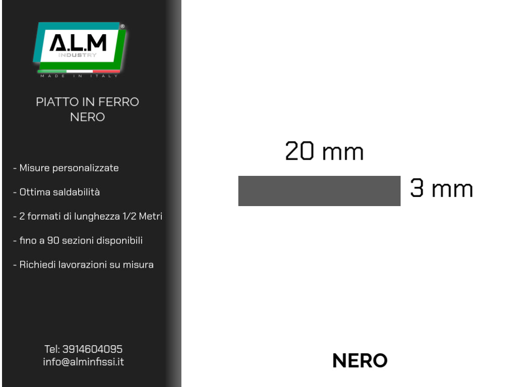 Piatto in Ferro Pieno NERO