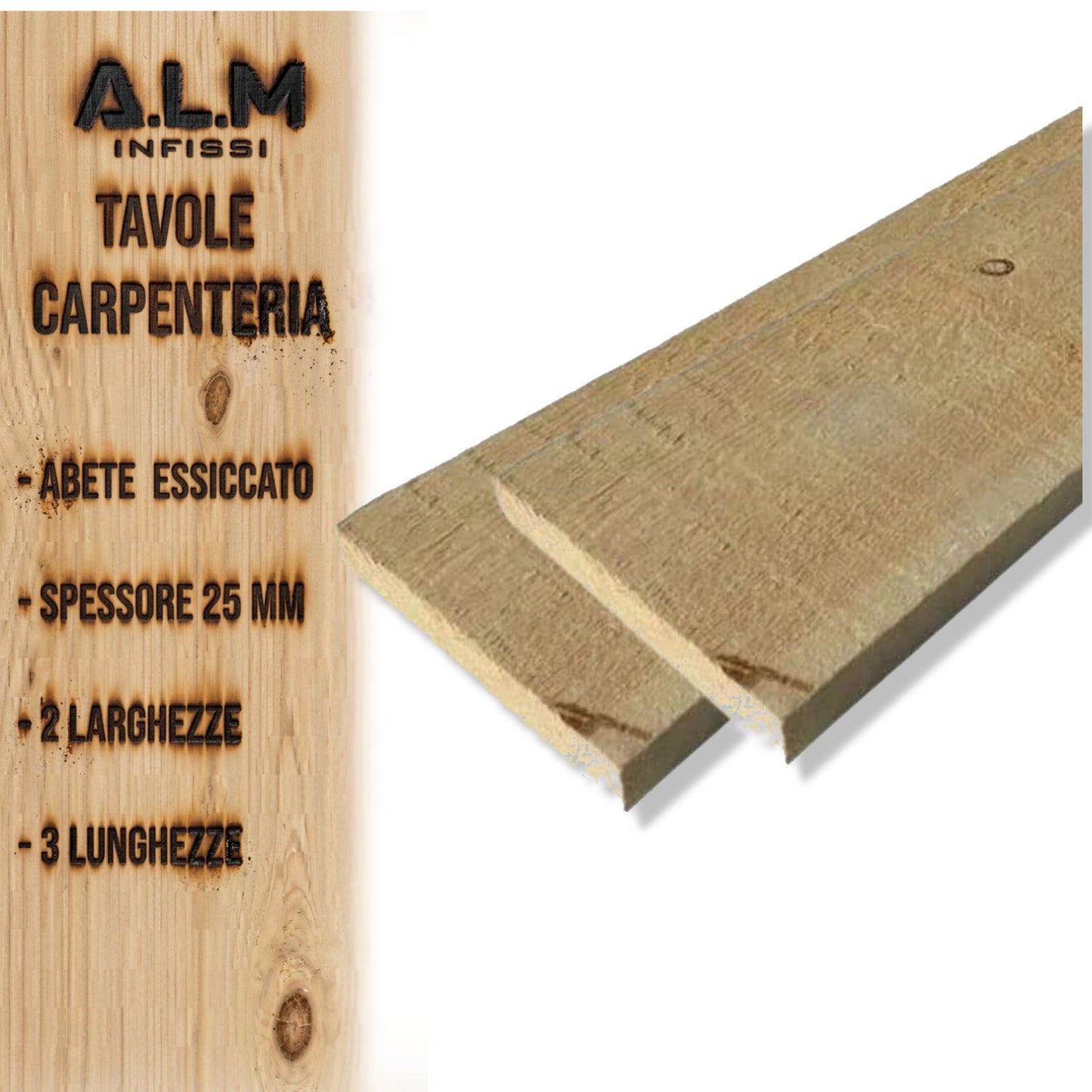 Listelli abete grezzo
