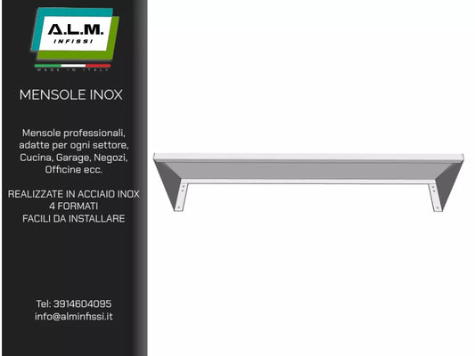 MENSOLA PROFESSIONALE IN ACCIAO INOX AISI 304