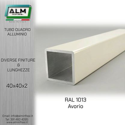 Tubo Quadro Alluminio 40x40x2 mm