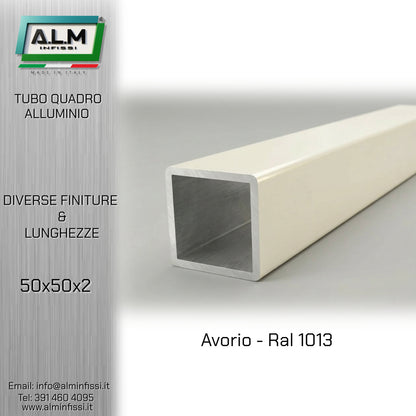 Tubo Quadro Alluminio 50x50x2 mm