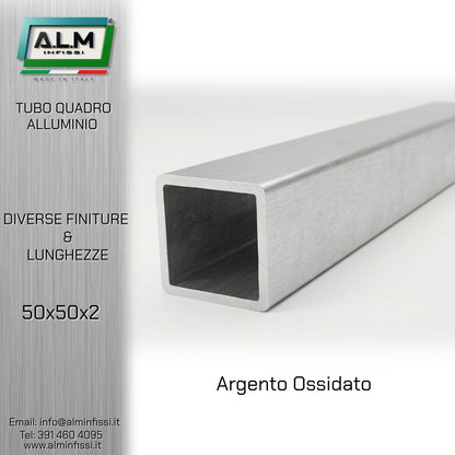 Tubo Quadro Alluminio 50x50x2 mm