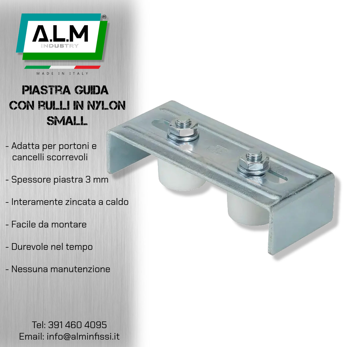 Piastra guida per scorrevoli Misura S
