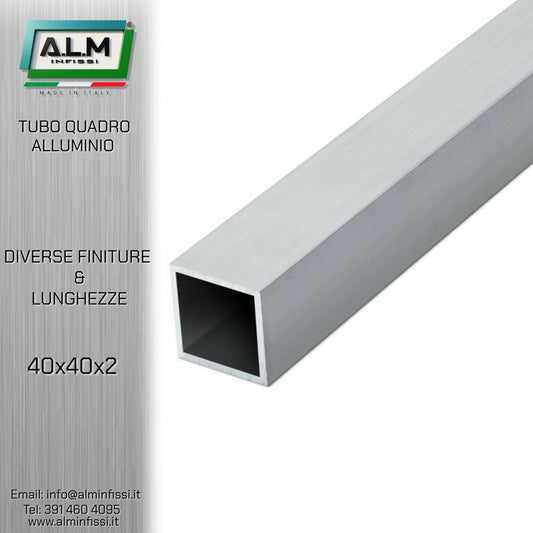Tubo Quadro Alluminio 40x40x2 mm