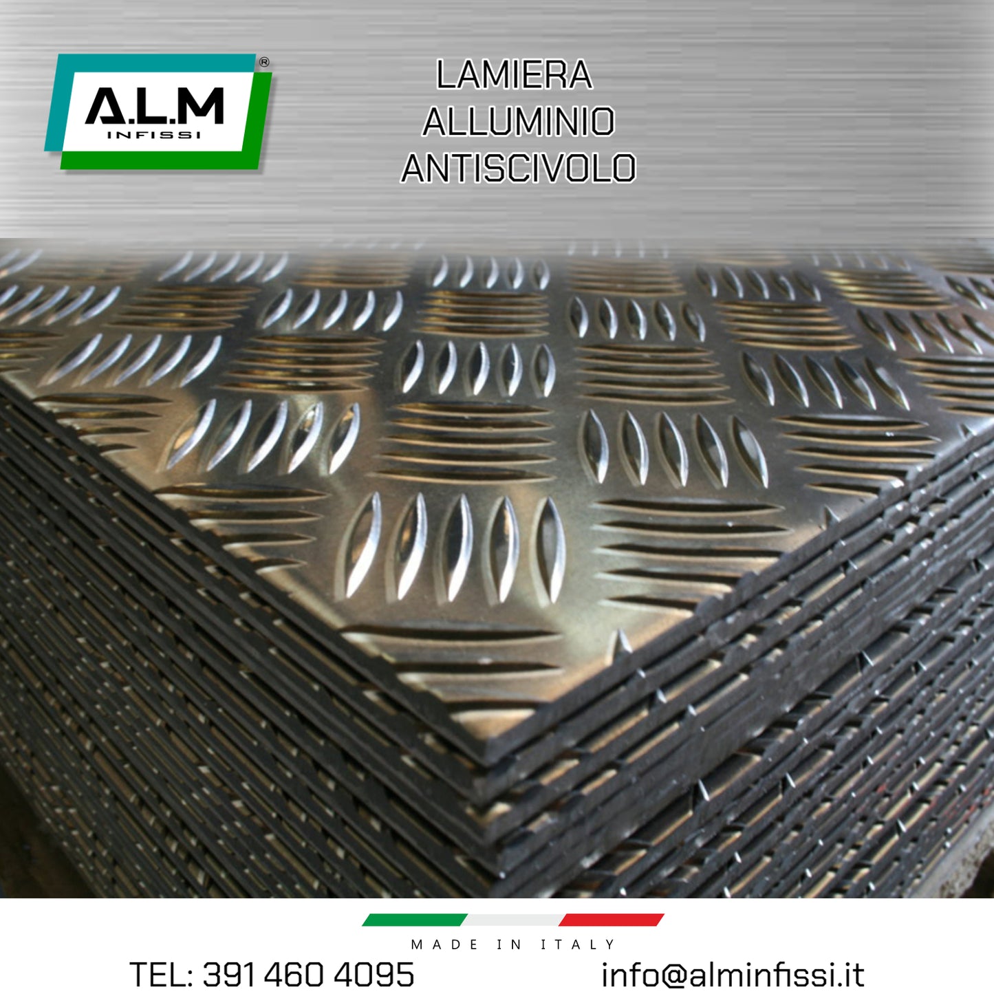 Lamiera Antiscivolo Striata in Alluminio