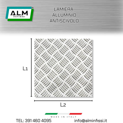 Lamiera Antiscivolo Striata in Alluminio