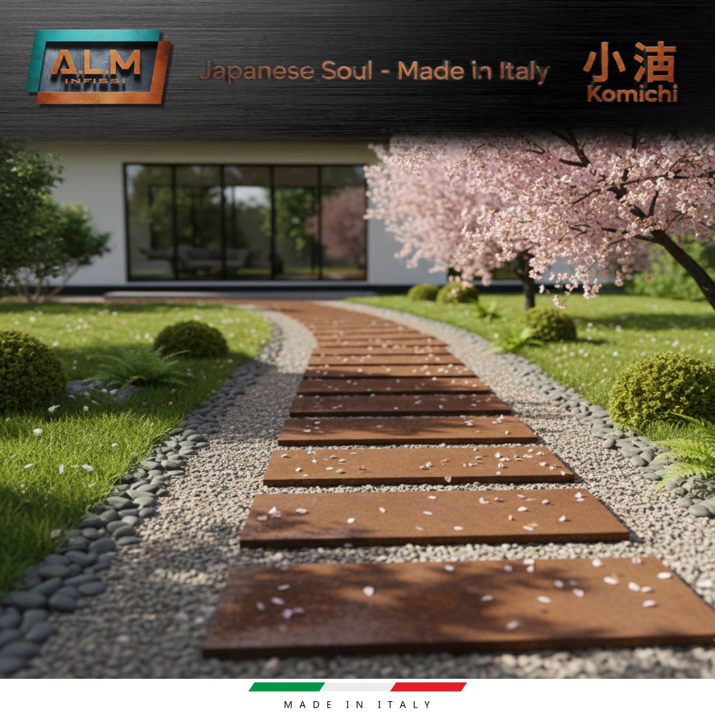 Camminamento sentiero Japanese Way - Lastre Corten KOMICHI
