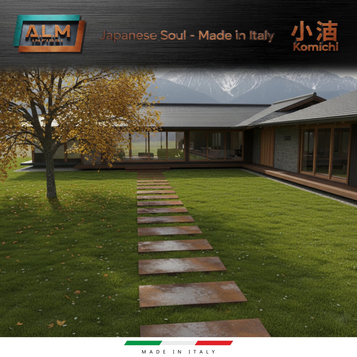 Camminamento sentiero Japanese Way - Lastre Corten KOMICHI