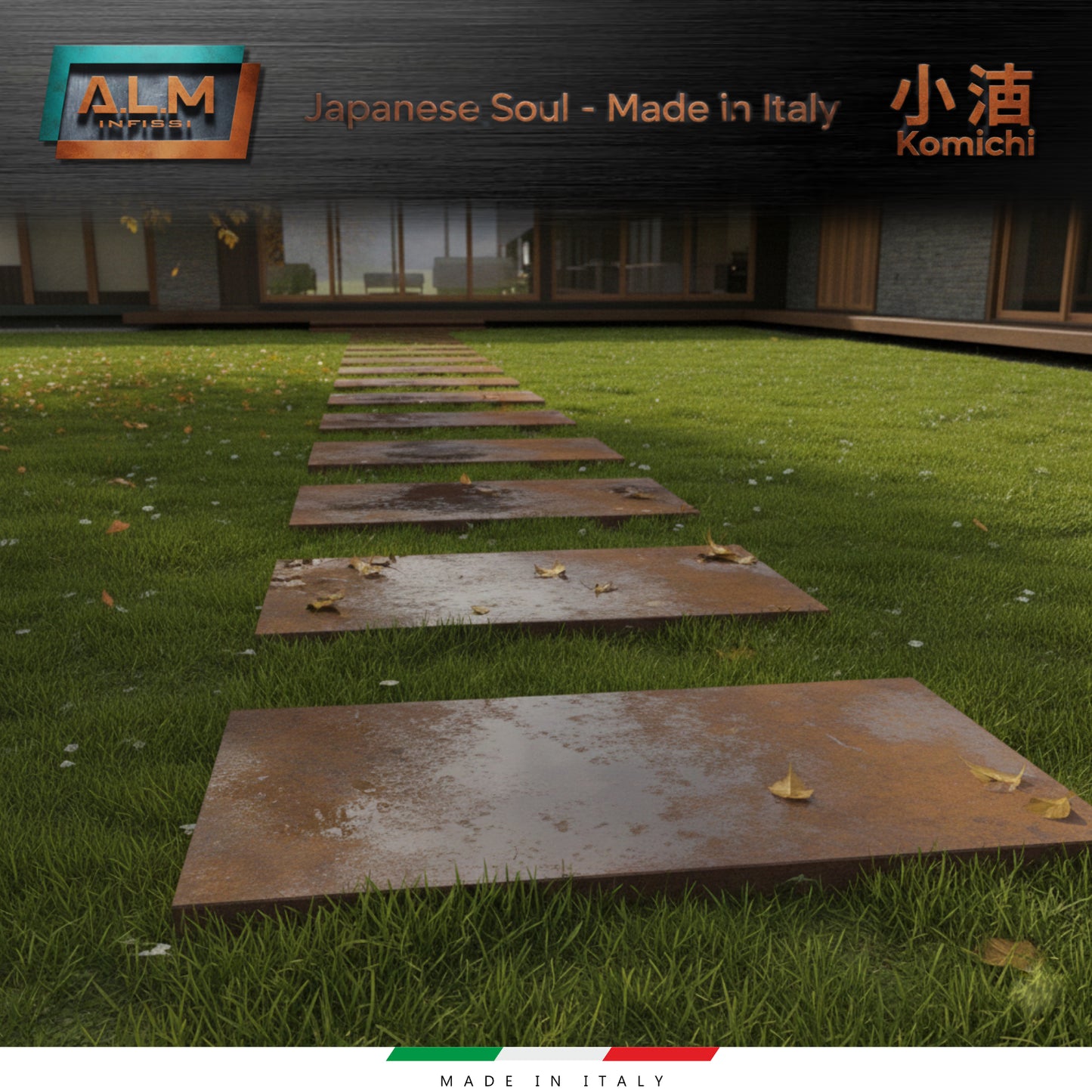 Camminamento sentiero Japanese Way - Lastre Corten KOMICHI