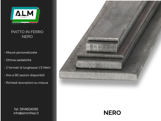 Piatto in Ferro Pieno NERO