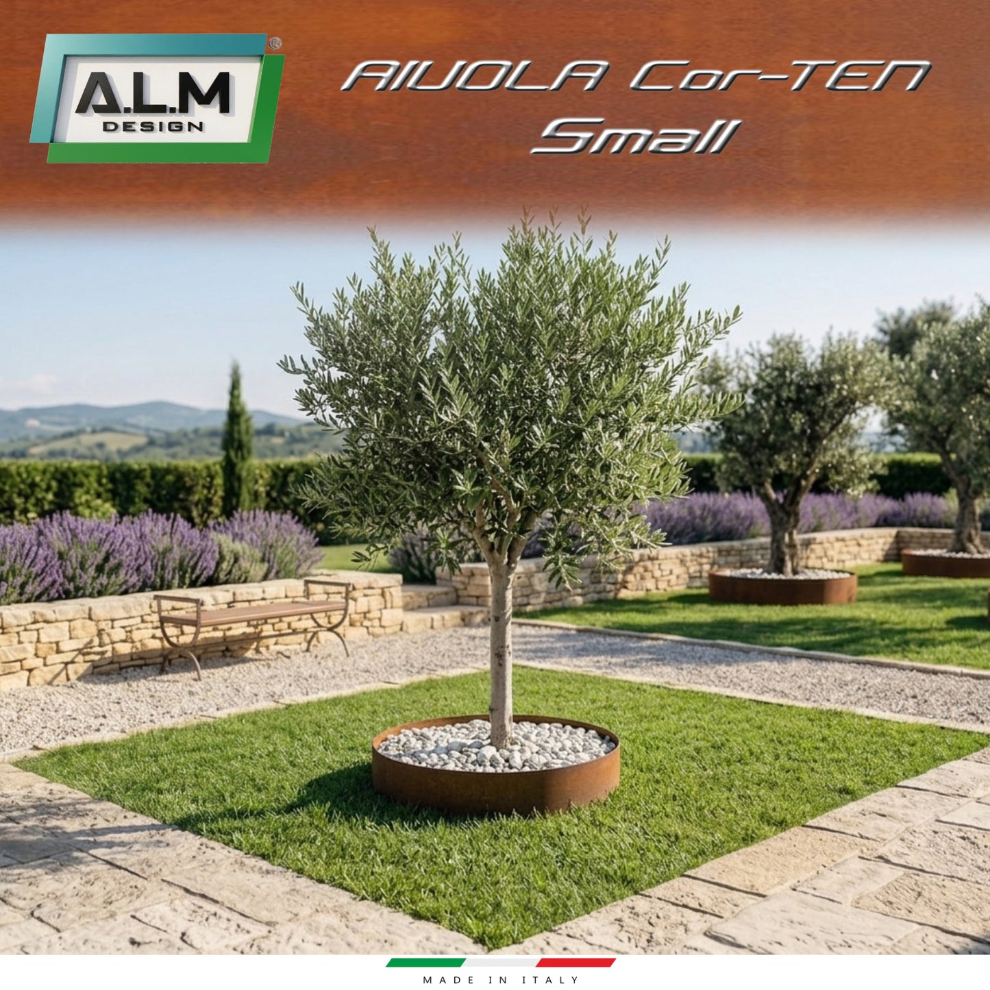 Anello SMALL in Cor-TEN per aiuole