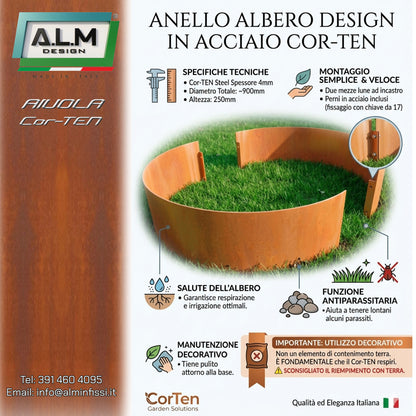 Anello XL in Cor-TEN per aiuole