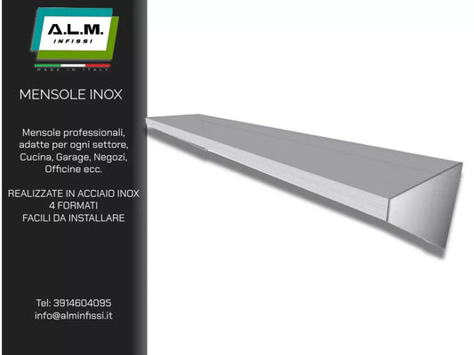 MENSOLA PROFESSIONALE IN ACCIAO INOX AISI 304