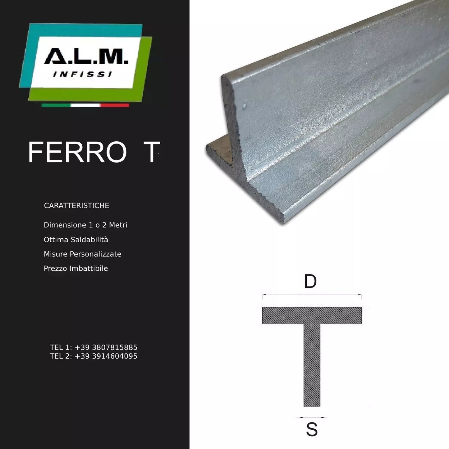 BARRA "T " IN FERRO