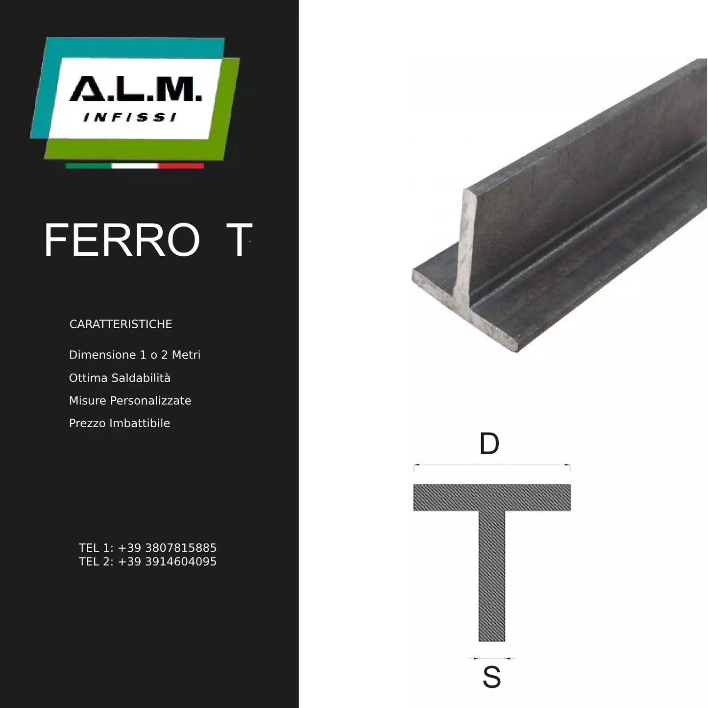 BARRA "T " IN FERRO
