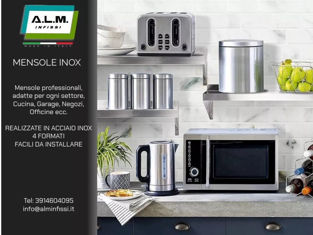 MENSOLA PROFESSIONALE IN ACCIAO INOX AISI 304