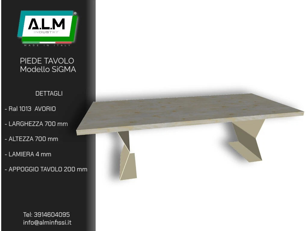 PIEDI IN LAMIERA PER TAVOLI