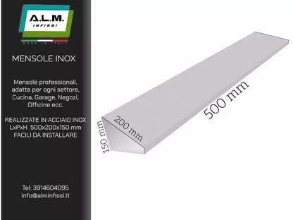 MENSOLA PROFESSIONALE IN ACCIAO INOX AISI 304